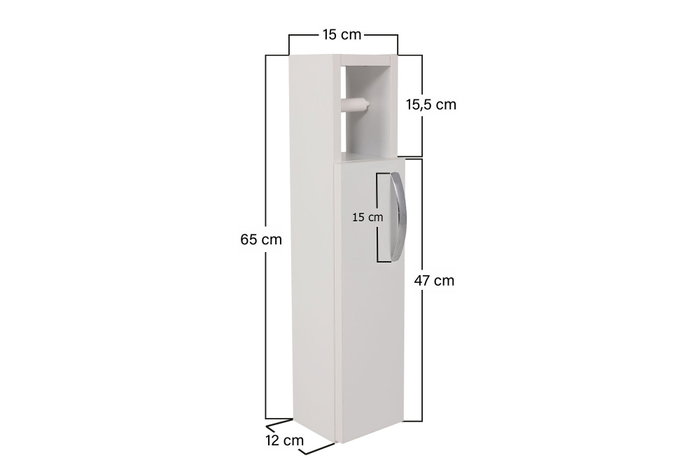 Hanah Home Armario de Baño Star - White Elegancia Escandinava Blanco 15x65x12 cm